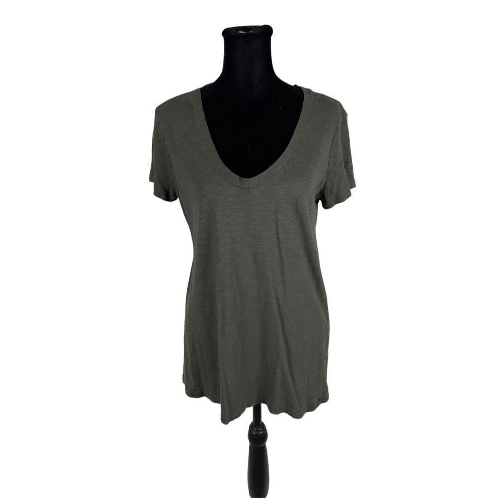Susina Gray Modal V-Neck T-Shirt - Women’s M